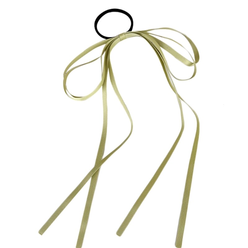 Soft Elastic Ribbon Bow Hair Ropes for Women Girls Ponytail