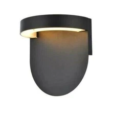 Outdoor Wall sconce Black Modern LED Porch Patio Pathway Exterior Light 9"
