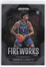2023 Prizm Draft Picks Dereck Lively II Fireworks RC Rookie Blue Devils #15