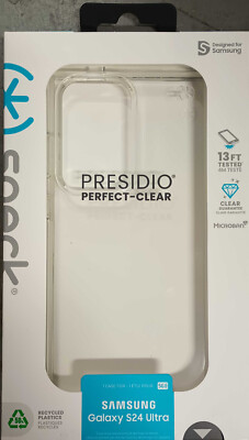 Speck Presidio Perfect Clear Case For Samsung Galaxy S24 Ultra Clear 