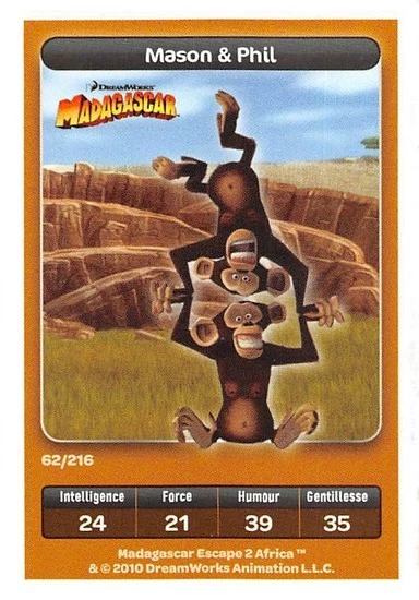 Carte Carrefour Dreamworks - Madagascar - Mason & Phil N°62 - Photo 1/1