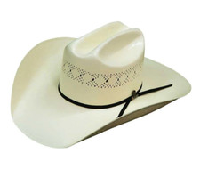 Ariat 8X IVORY STRAW WESTERN COWBOY HAT Black hatband Leather sweatband 8 SIZES