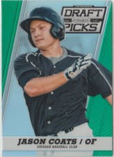 2021 Panini Prizm Perennial Draft Picks Jason Coats Green Prizm Rookie #28 RC