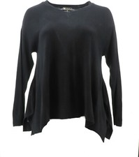 DG2 Diane Gilman Lux Touch Boxy Sweater BLACK M NEW 257