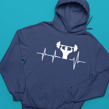 Bodybuilder Heart Beat Hoodie Fitness Muscle Workout Gym Training Yoga Gifts