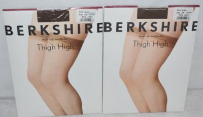 2 New Berkshire Pale Taupe Sheer Thigh Highs A-B A B Cool Comfort Stay Up Lot