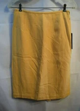 Field Manor Mustard Yellow Linen Blend Fully Lined Skirt Size 4 NWT