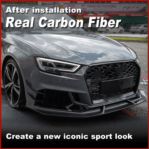 Alerón divisor de aletas de carbono Canards para Audi RS3 2017-2019 - Imagen 3 de 12