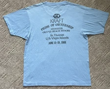 Vtg RARE 1988 Kraft Cheese Ownership Promo T Shirt Large Stouffer Virgin Islands