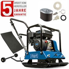 Rüttelplatte Benzin Scheppach 104 KG 25kN 6,5PS Fahrwerk Gummimatte Wartungskit