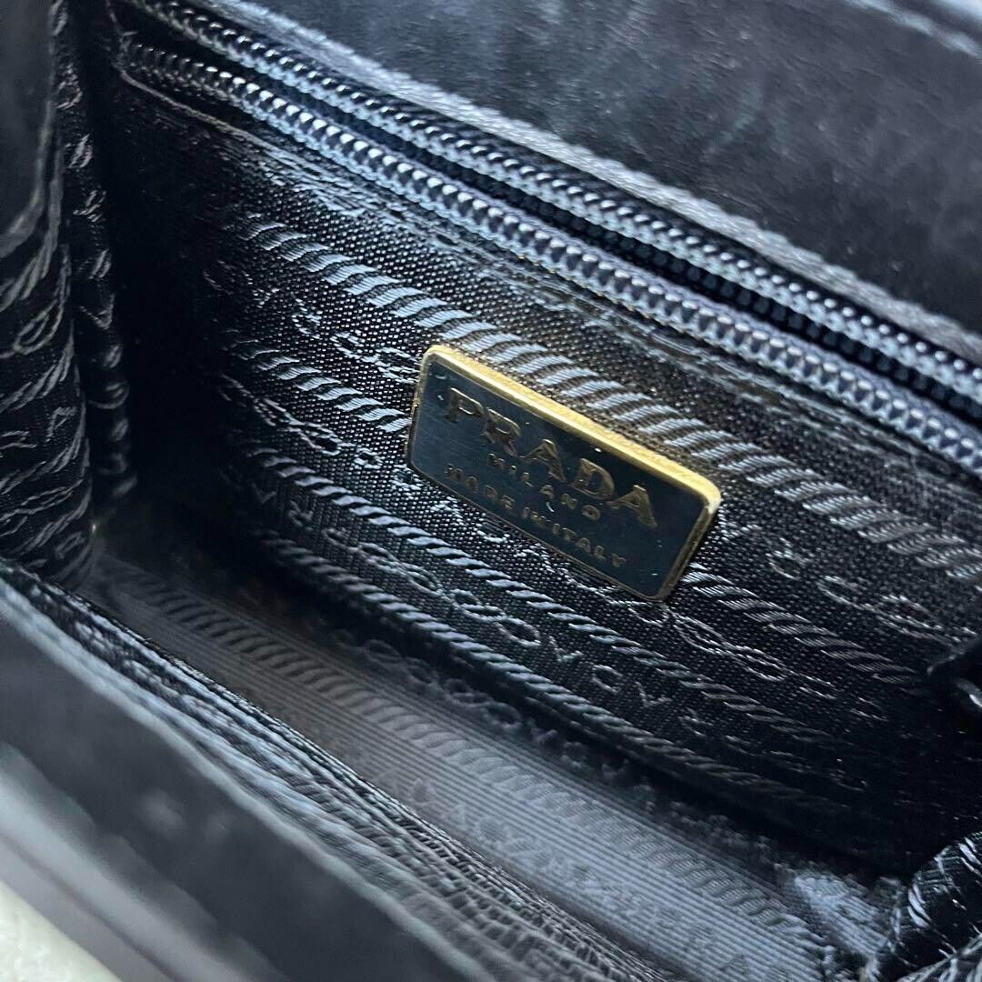 PRADA Mini One Shoulder Handbag Leather Black Women's From PRADA Mini One Shoulder Handbag Leather Black Women's From