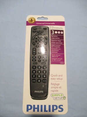 NEW Philips SRP2003/27 Perfect Replacement Universal Remote Control (Black)