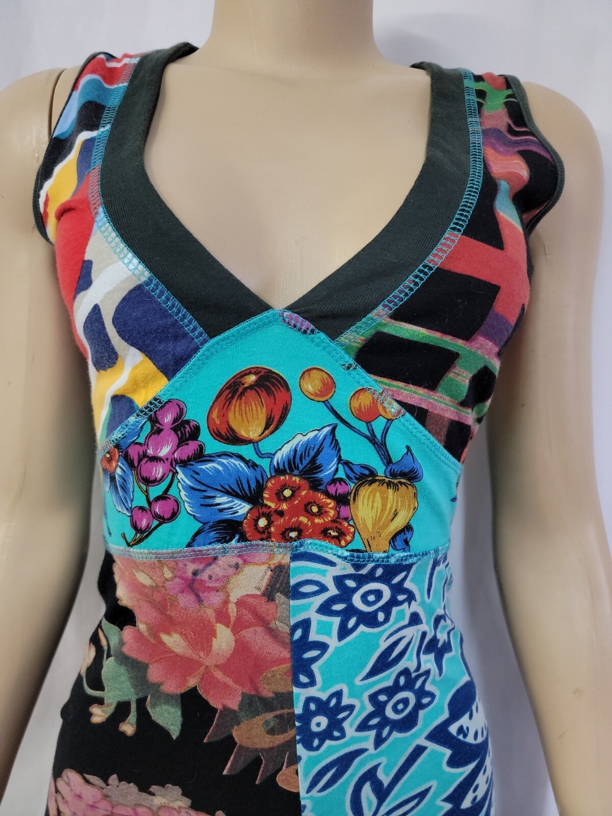 Desigual V-Neck Multicolored Multi Pattern Graffi… - image 11