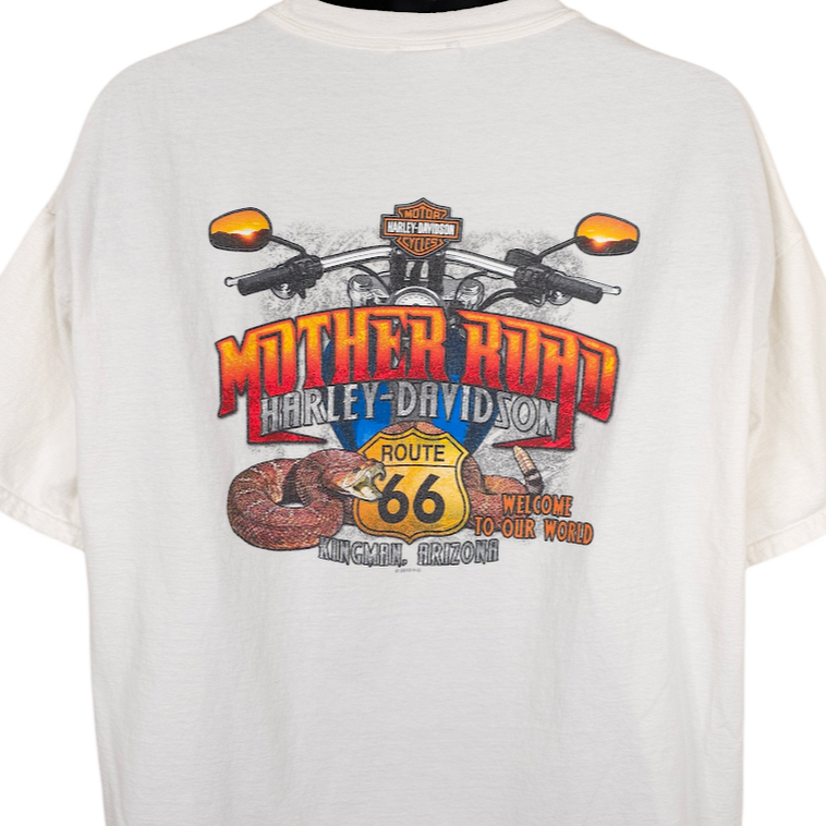Harley Davidson T Shirt Mens Size 2XL White Mother Road Kingman