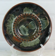 Vintage MCM  Table Ashtray Ceramic Japan Large Atomic Spaceship Lava