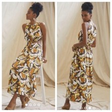 Faithful the brand trapani cutout onassis linen maxi dress size: 4