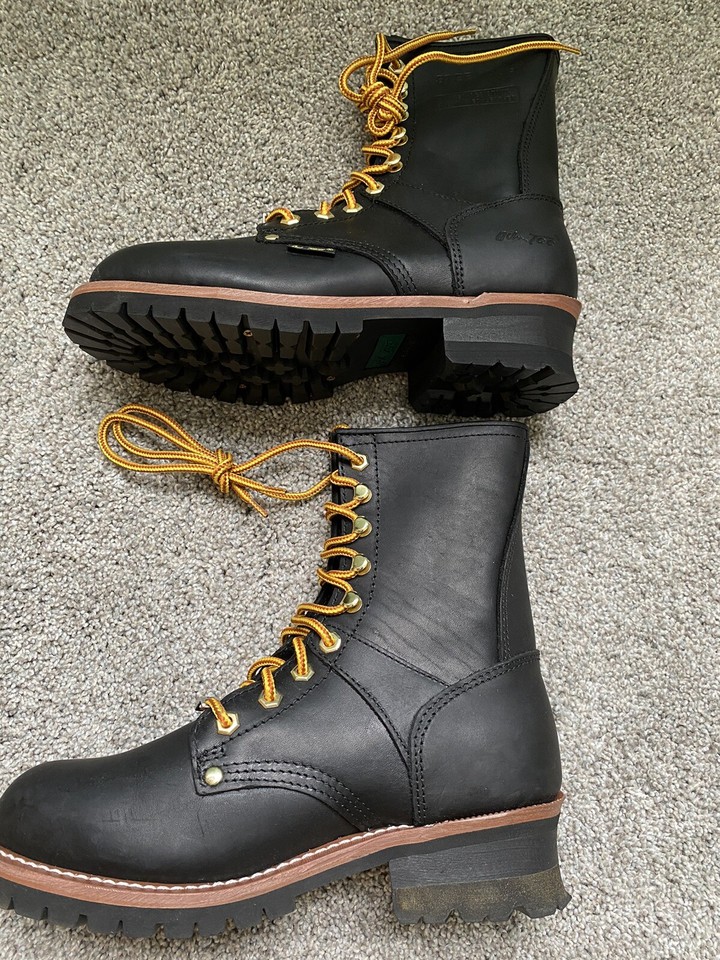 New AdTech Men’s Size 8 W Steel Toe Logger Water Oil Resistant Safety