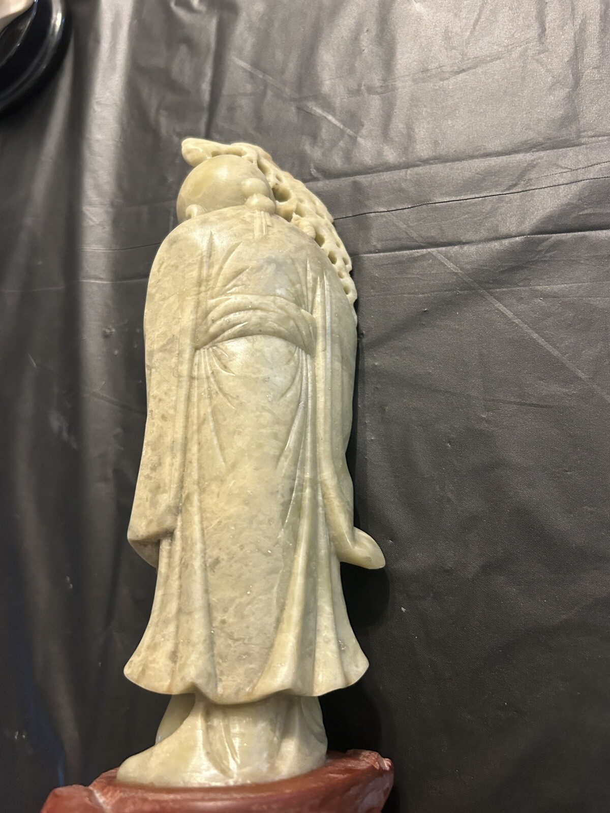 Antique SHOU LAO XING Chinese God Longevity Life Hand Carved SoapStone