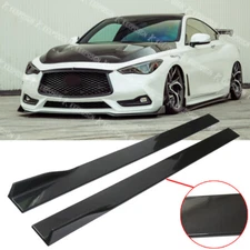 For Infiniti Q50 Q60 87'' Carbon Fiber Side Skirt Splitter Rocker Panel Body Kit