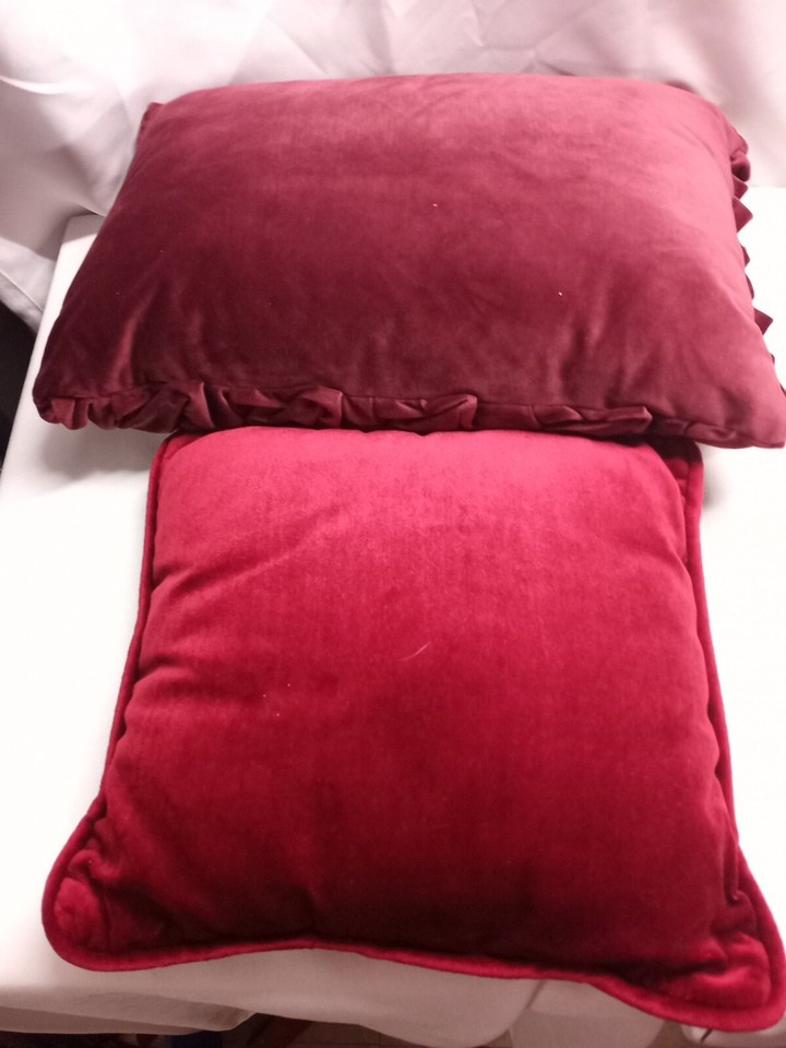11 Decorative Throw Pillows Christmas Maroon Mixed Lot eBay