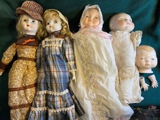 Vintage Handmade Porcelain Dolls Collection Lot of 4 And parts