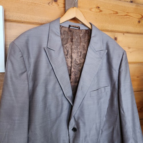 Steve Harvey Collection King Gray Blazer Sport Coat Jacket 2 Button Size 52 L - Picture 2 of 8