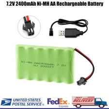 7.2V 2400mAh Ni-MH AA Battery Pack with SM-2P 2Pin Plug W/USB Charger for RC Car
