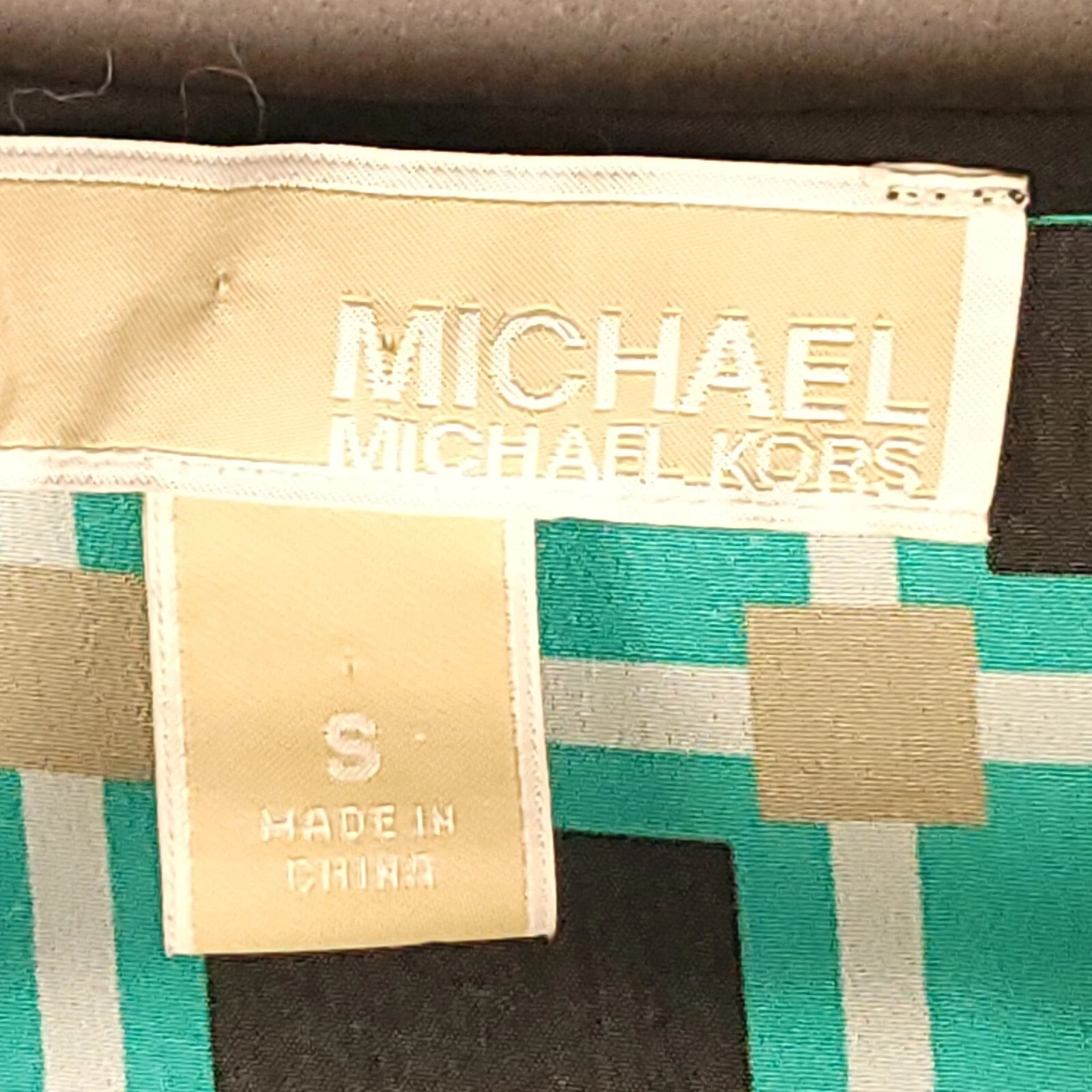 Michael Kors Maxi Abito Piccolo Verde Teal Geometrico Leggero Spiaggia St. Patty's