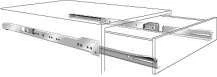 KV #1805H-WHITE-450mm 'EURO' DRAWER SLIDES,450mm LENGTH, 3/4-EXTENSION