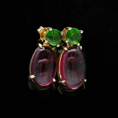 Ohrstecker Turmalin 14,46 ct 585 Gold 14 Karat Deta Schmuck
