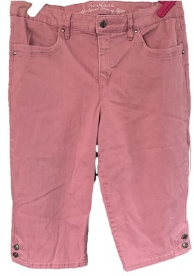Gloria Vanderbilt All Around Slimming Effect Dusty Rose Denim Capri Size 14P