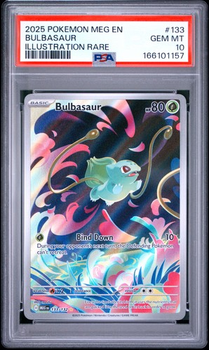 POKEMON BULBASAUR 133/132 ILLUSTRATION RARE MEGA EVOLUTION BASE SET 2025 PSA 10