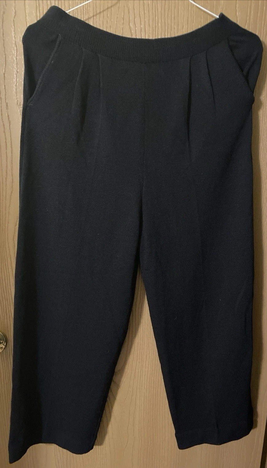 ST. JOHN BASIC Black Santana Knit Elastic Waist T… - image 1