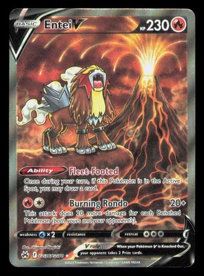 Entei V Holo Ultra Rare SWSH: Crown Zenith: Galarian Gallery GG36/GG70 NM