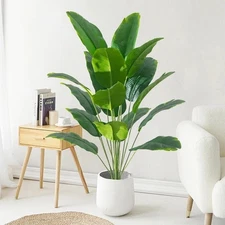 Artificial Palm Tree Large Fake Banana Plant Real Touch Leaves Home Garden Decor