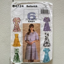 Butterick B4724 Sewing Pattern Misses Dress Cover Up Sash Sz 16-22 Elegant Party