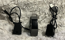 Fitbit CHARGE 2 Heart Rate Fitness Tracker Silver FB407 2 Charge Cables GrayBand