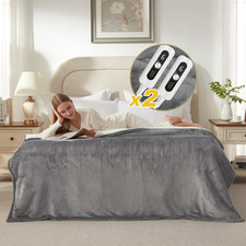 Electric Heated Blanket King Size with Dual Control, Soft and Cozy Thickened Fla