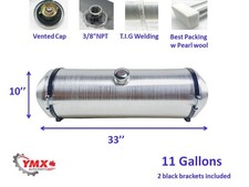 10x33 Center Fill Round Spun Lightweight Aluminum Gas Fuel Auxiliary Tour Tank