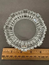 SPIKE BUBBLE DOT PRESSED GLASS ROUND ASHTRAY VINTAGE