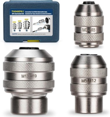 3 Piece Tap Socket Set for Ratchet Wrench - 1/4'' 3/8'' 1/2'' Drive, Fits Taps, ...