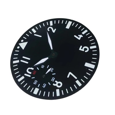 Green Luminous 38.9mm Black Watch Dial + Hands For ETA 6497 Watch Movement C