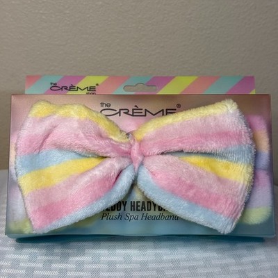 The Creme Shop Teddy Headyband, Plush Spa Headband, Pastel Bow, Brand New!