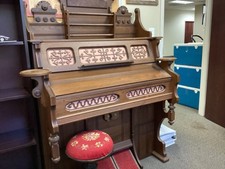 Antique J. Estey  Company, Brattleboro Vermont Walnut 1890's Pump Organ