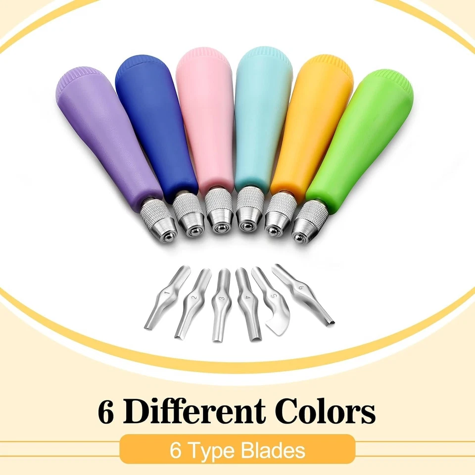 Portable Linoleum Cutting Tools 12 Pack - Perfect for Art Classes & DIY Projects - Image 4 of 4