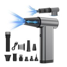 3 in 1 Compressed Air Duster, 180000RPM Electric Vacuum Cleaner, Aluminum Bru...