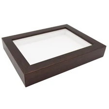11x14 Shadowbox Gallery Wood Frames - Brown DEEP Shadow Box Frame with a Display