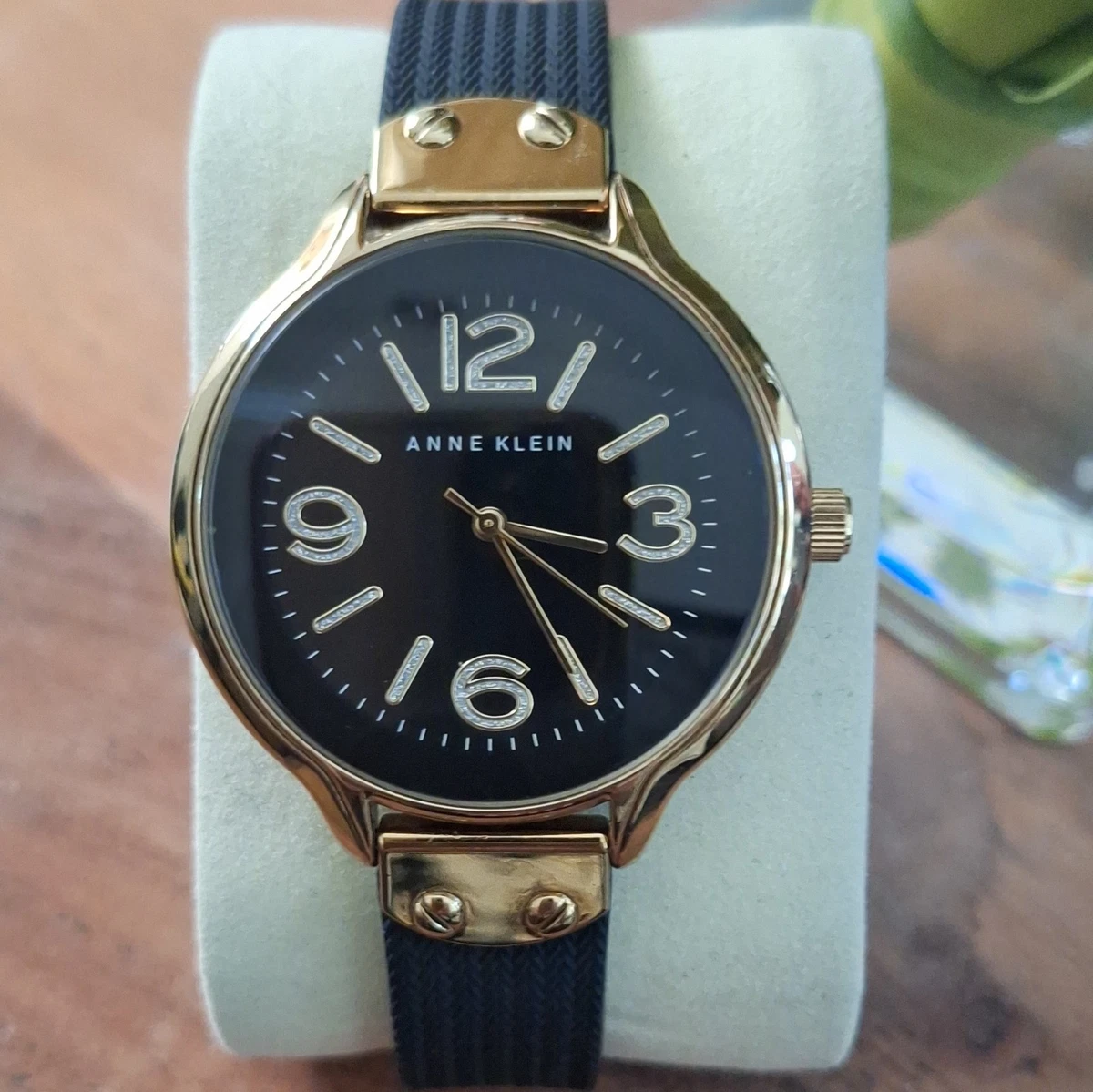 Anne Klein Women\'s Easy-to-Read Casual Watch Navy Blue Dial Silver Case AK/2565 Anne Klein Ladies Analog Watch 26mm Navy Dial Silver Band  main image 2