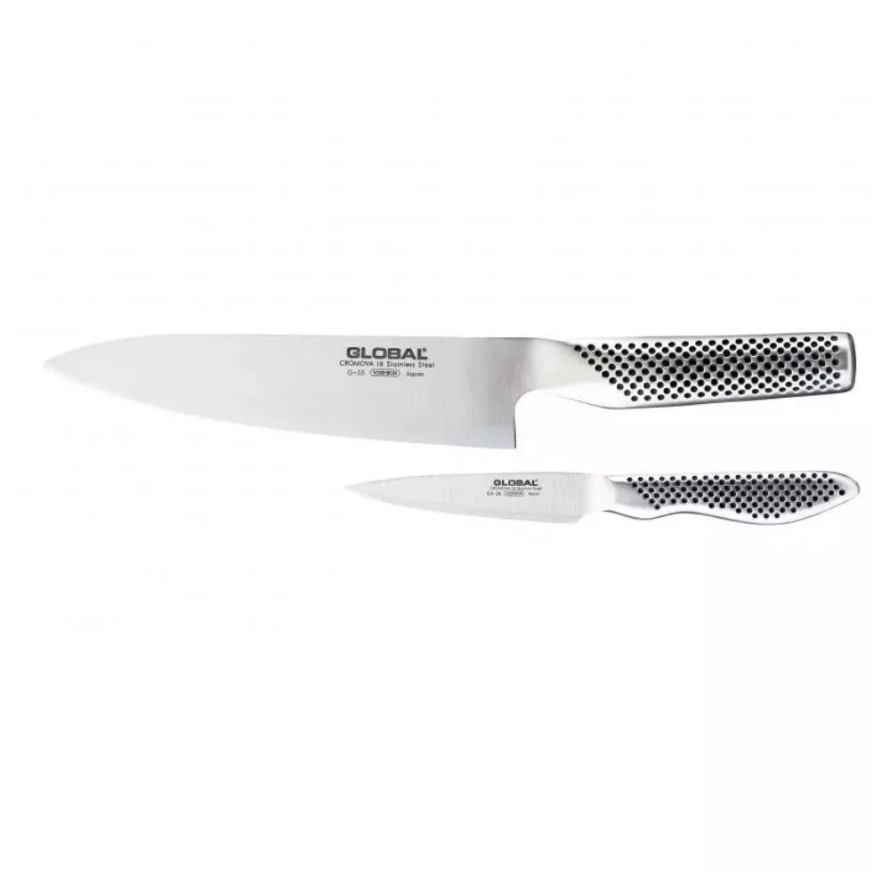 Global Classic Chef Knife Set 2 Piece - 18cm Chef's Knife , 9cm Paring Knife 796