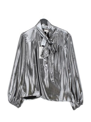 Feather&bone Damen Top XL Silber 100% Polyester Basic Neu Mit Etikett